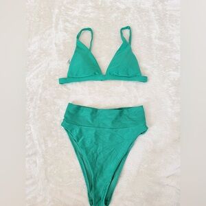 Aerie Vibrant Green Ribbed Bikini